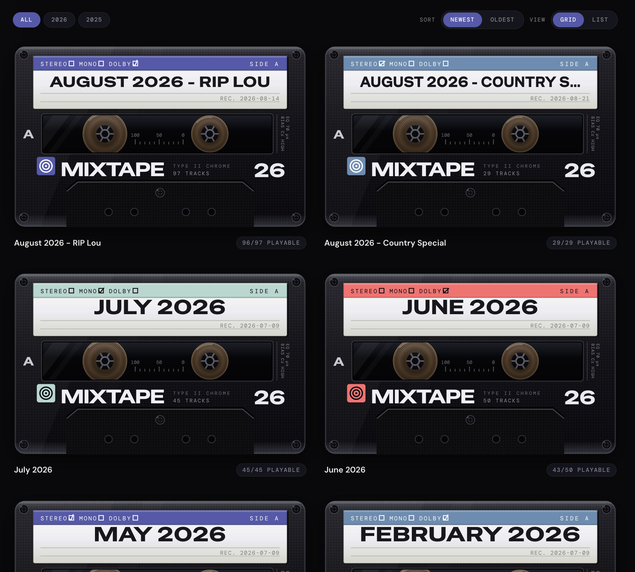 mixtapes homepage